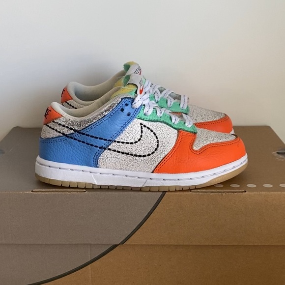 RARE Nike Dunk Low “Nike 101” Multi-Color Low Top Shoes- SZ 12 C - Picture 7 of 14